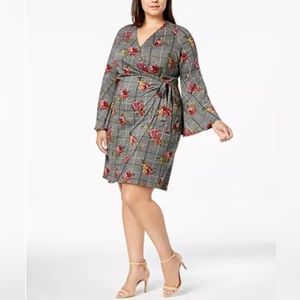 NY Collection Bell-Sleeve Wrap Dress